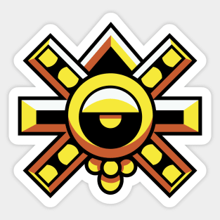 Mexican God Sun Symbol Sticker